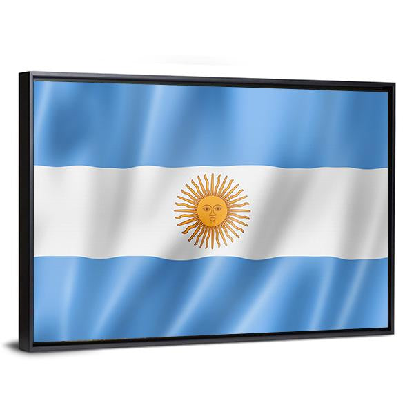 Waving Argentina Flag Canvas Wall Art-3 Horizontal-Gallery Wrap-25" x 16"-Tiaracle