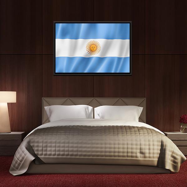 Waving Argentina Flag Canvas Wall Art-3 Horizontal-Gallery Wrap-25" x 16"-Tiaracle