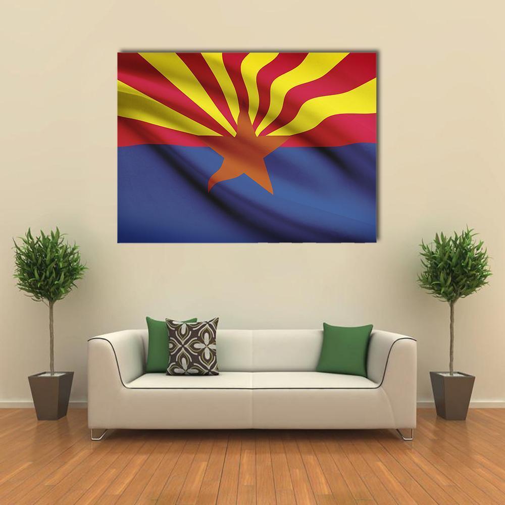 Arizona Flag Canvas Wall Art-1 Piece-Gallery Wrap-48" x 32"-Tiaracle