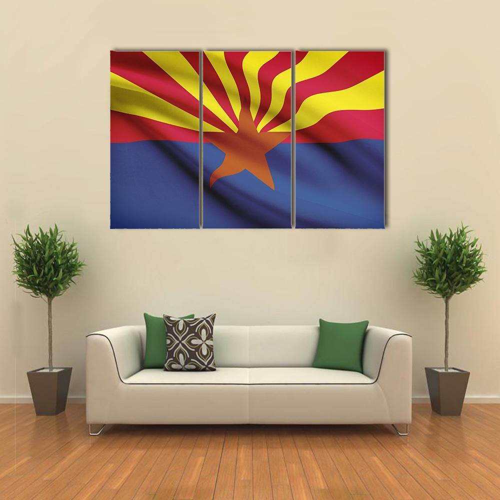 Arizona Flag Canvas Wall Art-3 Horizontal-Gallery Wrap-37" x 24"-Tiaracle