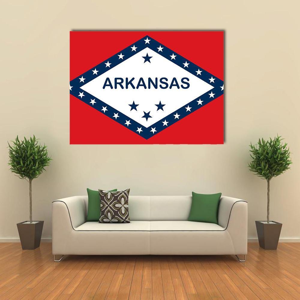Arkansas State Flag Canvas Wall Art-1 Piece-Gallery Wrap-48" x 32"-Tiaracle