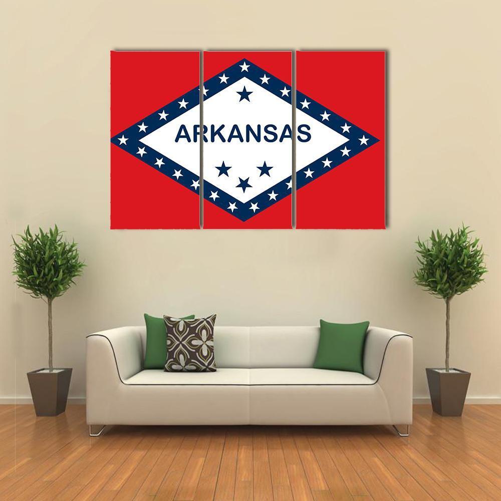 Arkansas State Flag Canvas Wall Art-3 Horizontal-Gallery Wrap-37" x 24"-Tiaracle