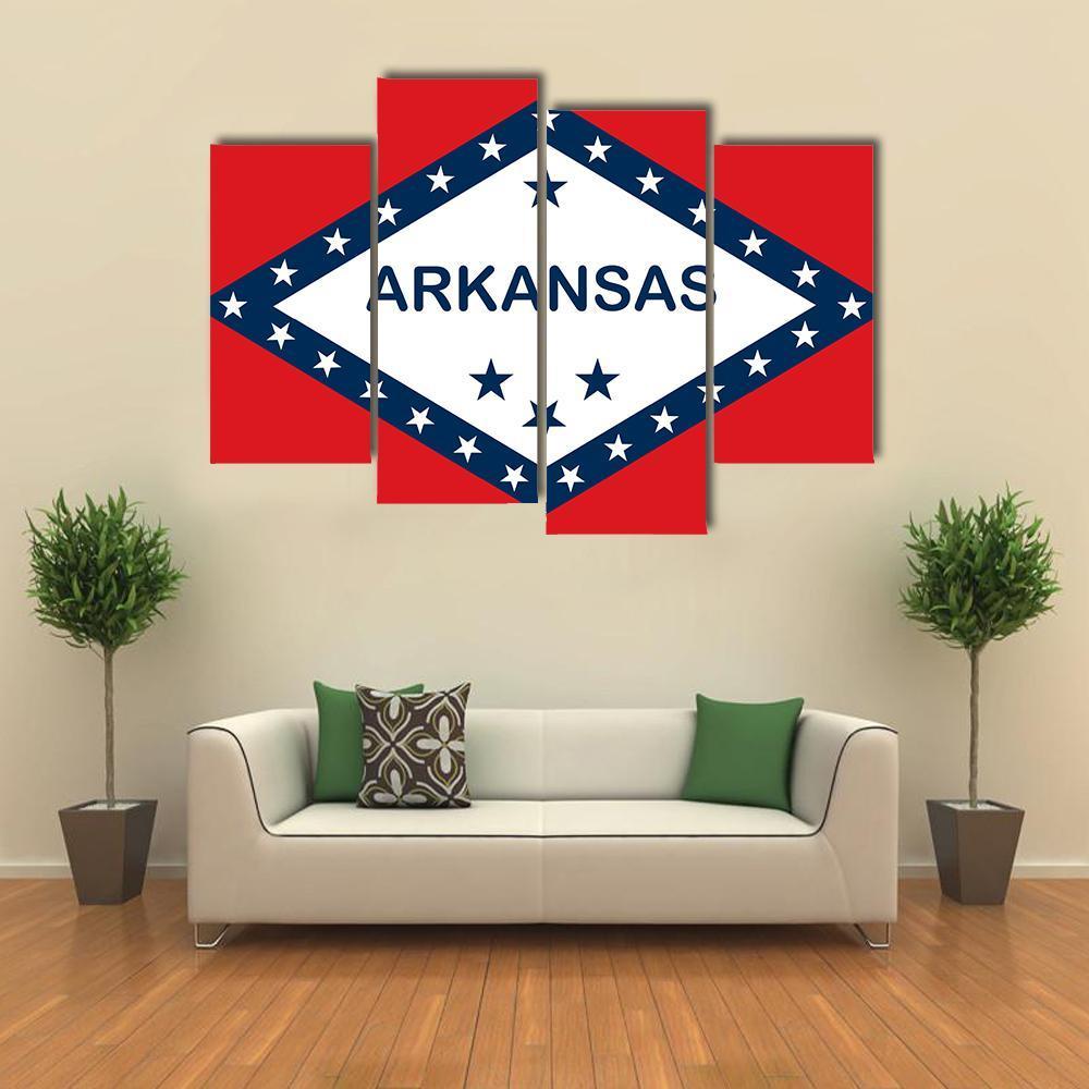 Arkansas State Flag Canvas Wall Art-4 Pop-Gallery Wrap-50" x 32"-Tiaracle