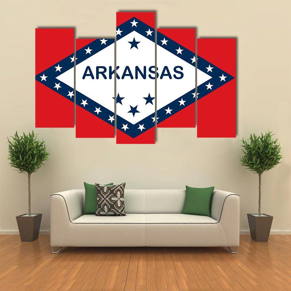 Arkansas State Flag Canvas Wall Art-5 Pop-Gallery Wrap-47" x 32"-Tiaracle