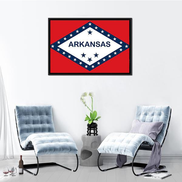 Arkansas State Flag Canvas Wall Art-3 Horizontal-Gallery Wrap-25" x 16"-Tiaracle