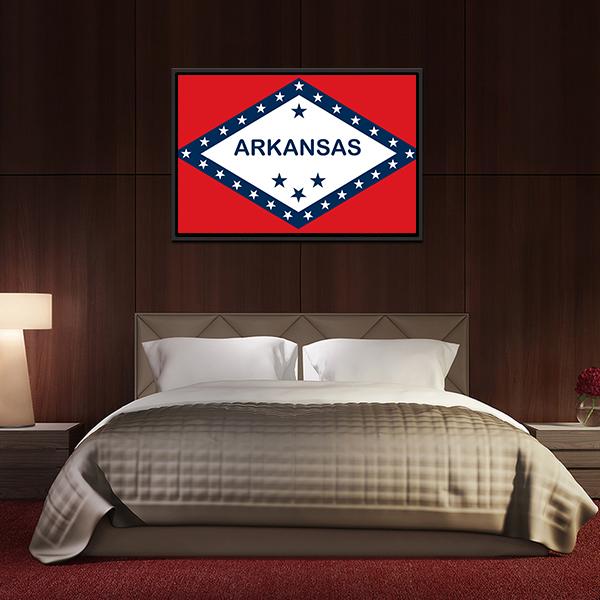 Arkansas State Flag Canvas Wall Art-3 Horizontal-Gallery Wrap-25" x 16"-Tiaracle