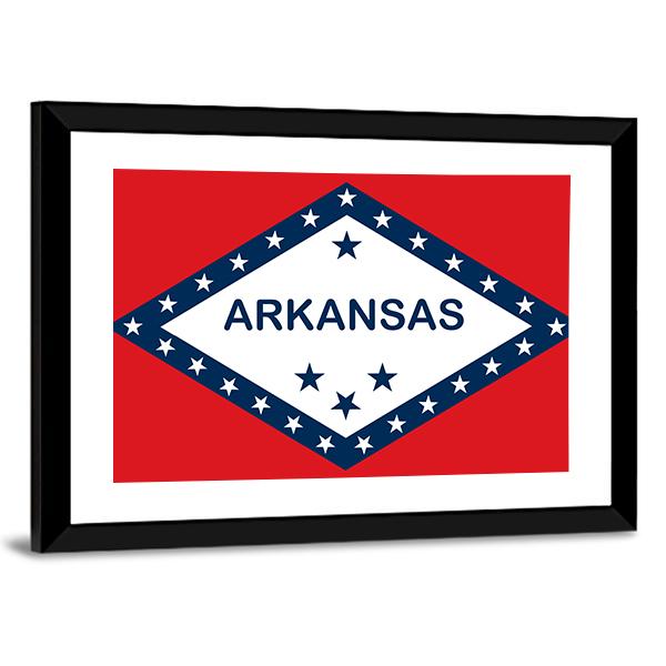 Arkansas State Flag Canvas Wall Art-3 Horizontal-Gallery Wrap-25" x 16"-Tiaracle