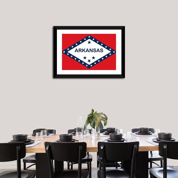 Arkansas State Flag Canvas Wall Art-3 Horizontal-Gallery Wrap-25" x 16"-Tiaracle