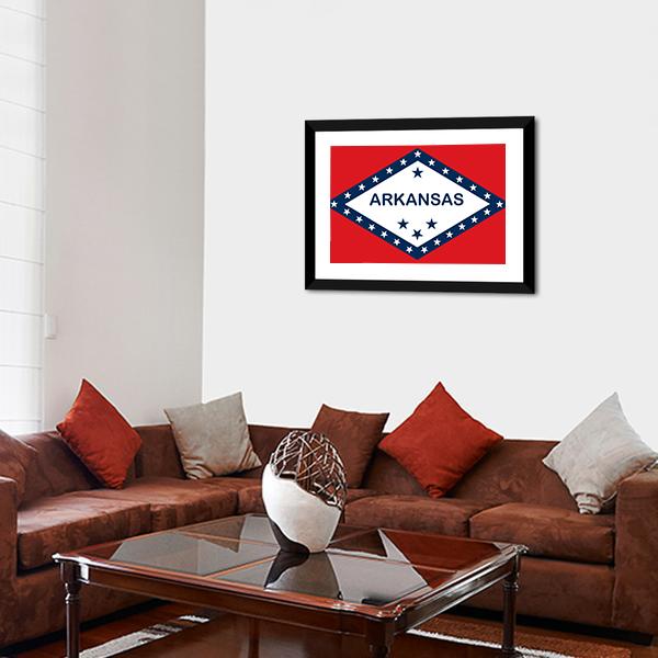 Arkansas State Flag Canvas Wall Art-3 Horizontal-Gallery Wrap-25" x 16"-Tiaracle