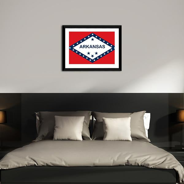 Arkansas State Flag Canvas Wall Art-3 Horizontal-Gallery Wrap-25" x 16"-Tiaracle