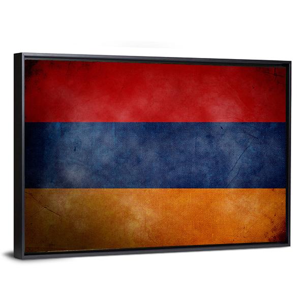 Grunge Armenian Flag Canvas Wall Art-3 Horizontal-Gallery Wrap-25" x 16"-Tiaracle