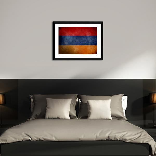 Grunge Armenian Flag Canvas Wall Art-3 Horizontal-Gallery Wrap-25" x 16"-Tiaracle