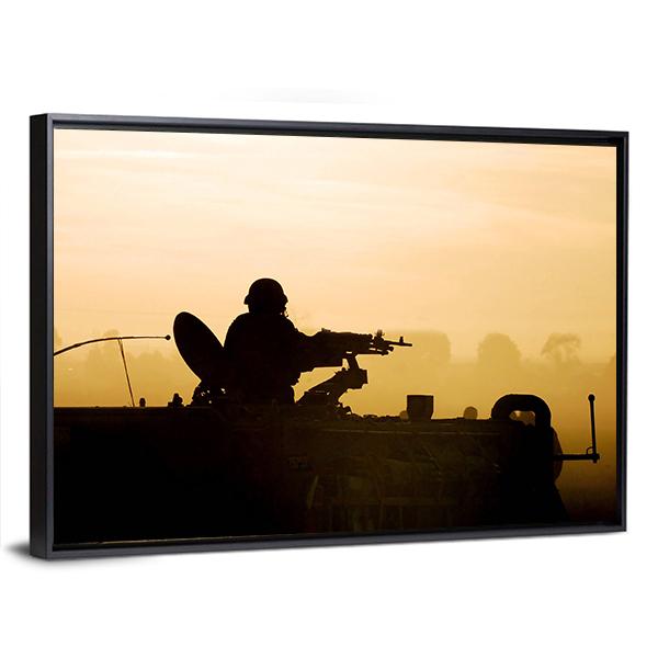 Soldier Preparing His Tank Canvas Wall Art-3 Horizontal-Gallery Wrap-25" x 16"-Tiaracle