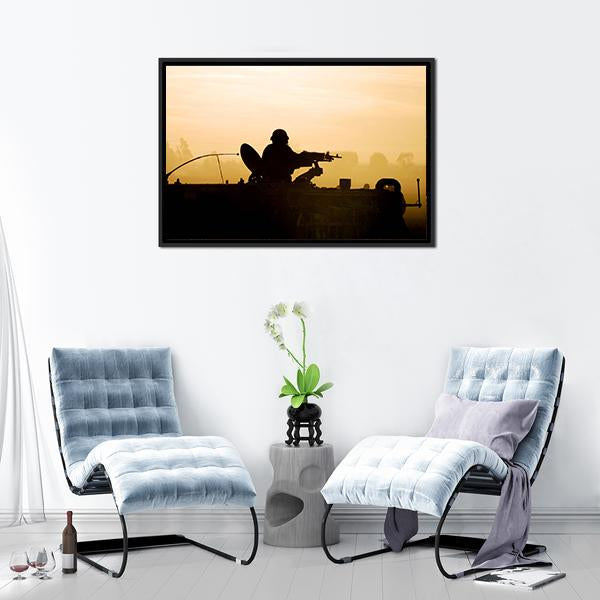 Soldier Preparing His Tank Canvas Wall Art-3 Horizontal-Gallery Wrap-25" x 16"-Tiaracle