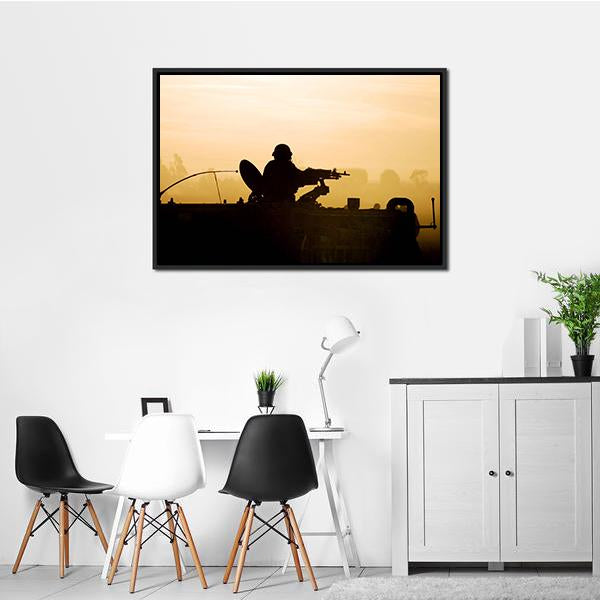 Soldier Preparing His Tank Canvas Wall Art-3 Horizontal-Gallery Wrap-25" x 16"-Tiaracle