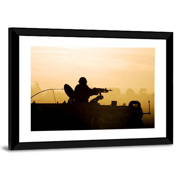 Soldier Preparing His Tank Canvas Wall Art-3 Horizontal-Gallery Wrap-25" x 16"-Tiaracle