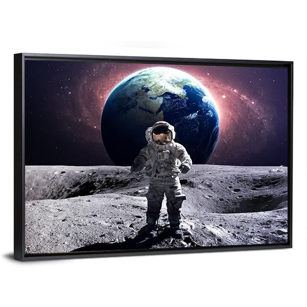 Astronaut Spacewalk Canvas Wall Art-3 Horizontal-Gallery Wrap-25" x 16"-Tiaracle