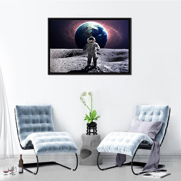 Astronaut Spacewalk Canvas Wall Art-3 Horizontal-Gallery Wrap-25" x 16"-Tiaracle