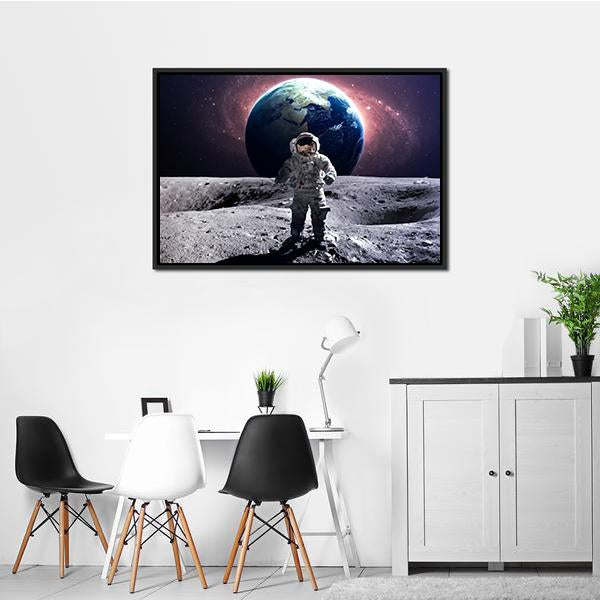 Astronaut Spacewalk Canvas Wall Art-3 Horizontal-Gallery Wrap-25" x 16"-Tiaracle