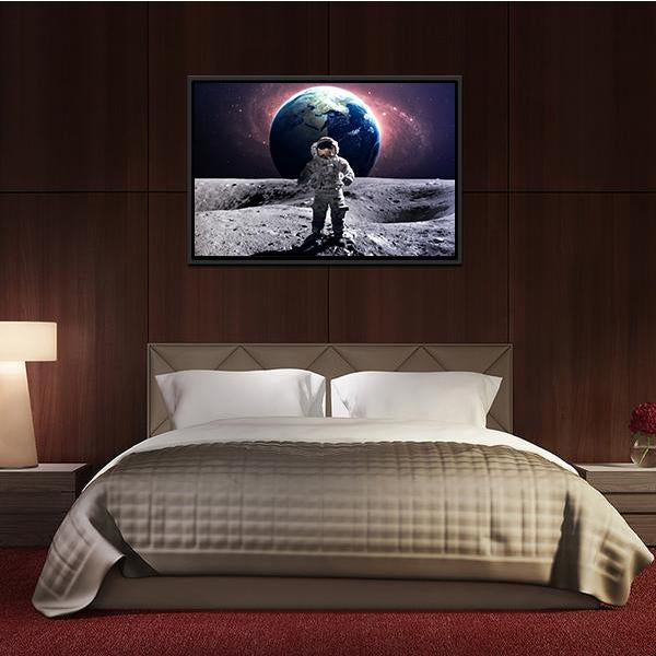 Astronaut Spacewalk Canvas Wall Art-3 Horizontal-Gallery Wrap-25" x 16"-Tiaracle