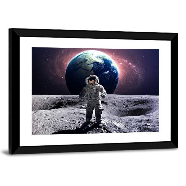 Astronaut Spacewalk Canvas Wall Art-3 Horizontal-Gallery Wrap-25" x 16"-Tiaracle