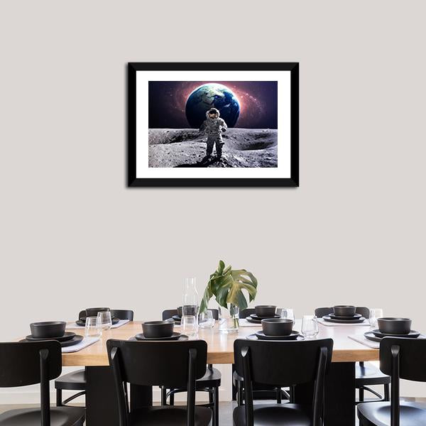 Astronaut Spacewalk Canvas Wall Art-3 Horizontal-Gallery Wrap-25" x 16"-Tiaracle