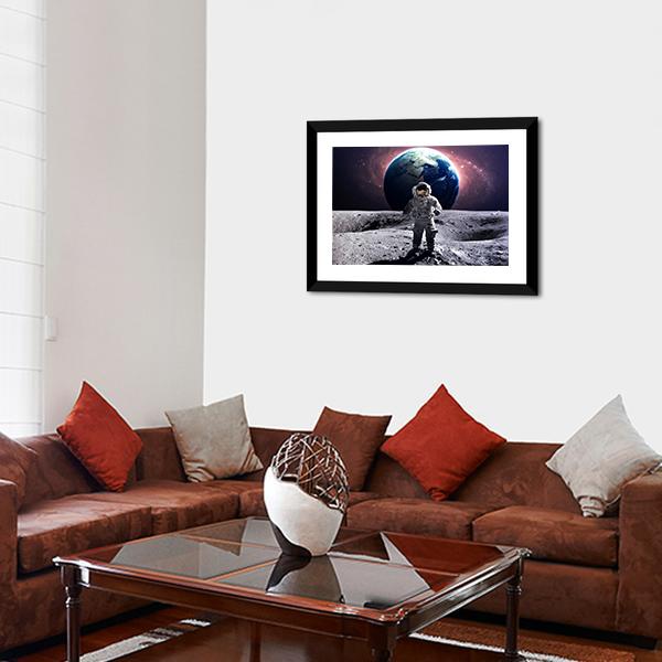 Astronaut Spacewalk Canvas Wall Art-3 Horizontal-Gallery Wrap-25" x 16"-Tiaracle