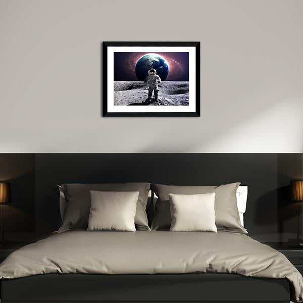 Astronaut Spacewalk Canvas Wall Art-3 Horizontal-Gallery Wrap-25" x 16"-Tiaracle