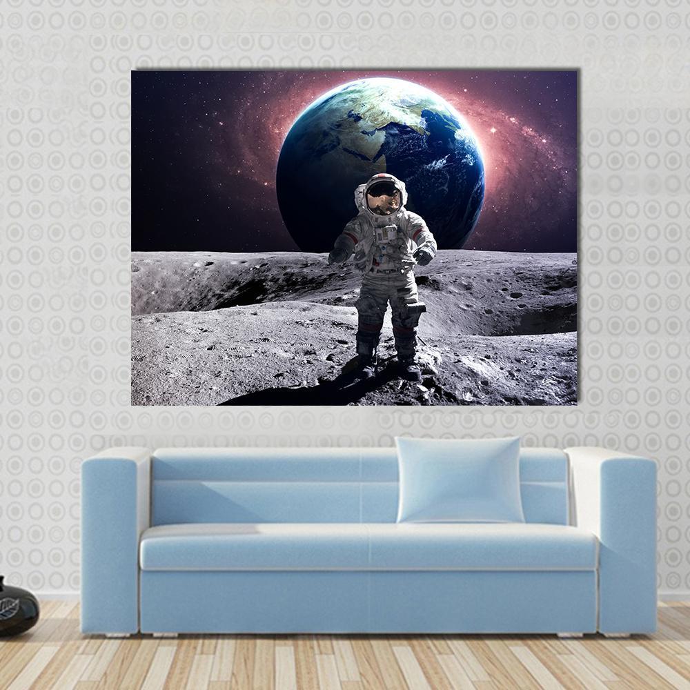 Astronaut Spacewalk Canvas Wall Art-1 Piece-Gallery Wrap-48" x 32"-Tiaracle