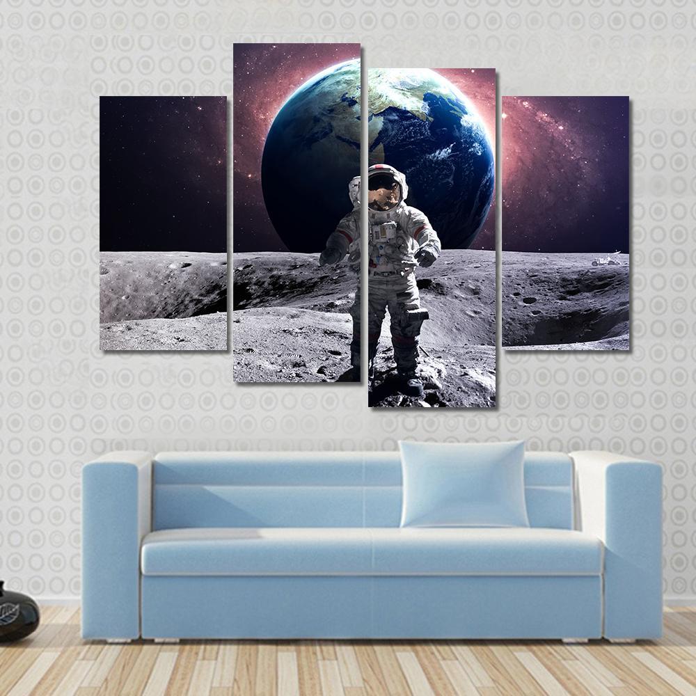 Astronaut Spacewalk Canvas Wall Art-4 Pop-Gallery Wrap-50" x 32"-Tiaracle