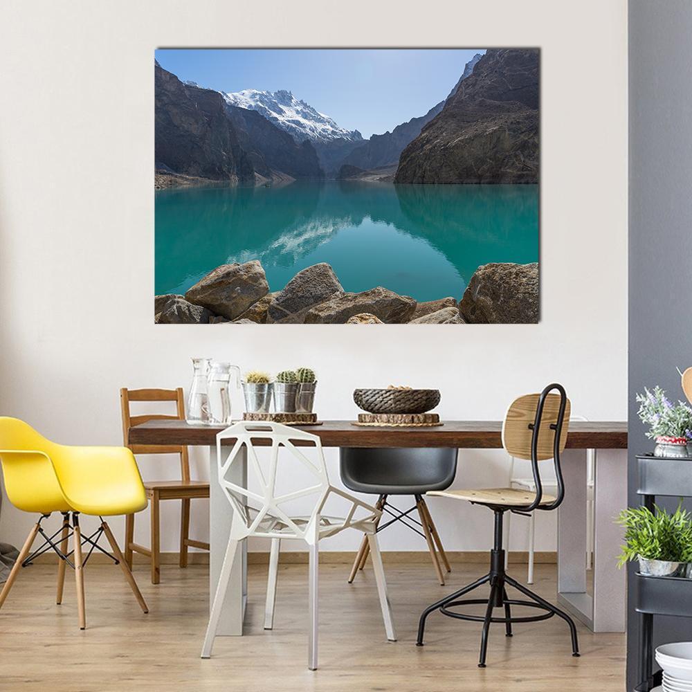 Attabad Lake In Gilgit Pakistan Canvas Wall Art-1 Piece-Gallery Wrap-48" x 32"-Tiaracle