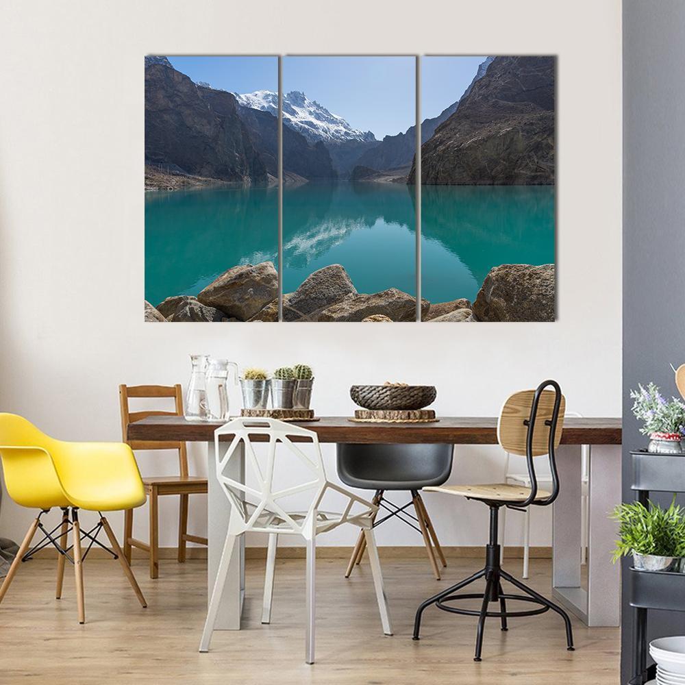 Attabad Lake In Gilgit Pakistan Canvas Wall Art-3 Horizontal-Gallery Wrap-37" x 24"-Tiaracle