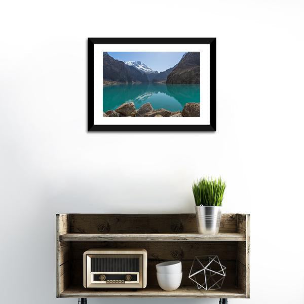 Attabad Lake In Gilgit Pakistan Canvas Wall Art-1 Piece-Framed Print-20" x 16"-Tiaracle