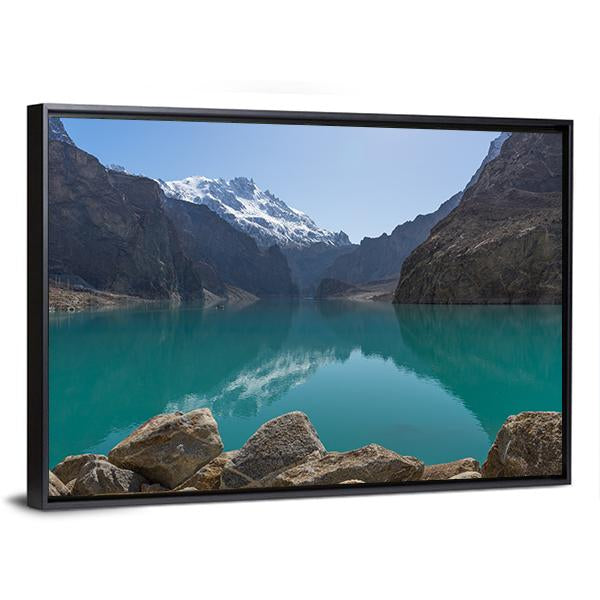 Attabad Lake In Gilgit Pakistan Canvas Wall Art-3 Horizontal-Gallery Wrap-25" x 16"-Tiaracle