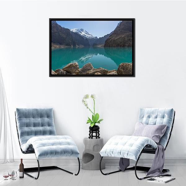 Attabad Lake In Gilgit Pakistan Canvas Wall Art-3 Horizontal-Gallery Wrap-25" x 16"-Tiaracle