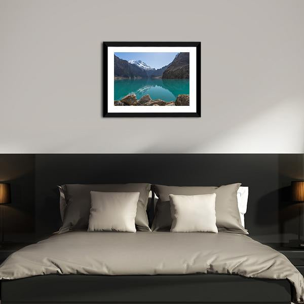 Attabad Lake In Gilgit Pakistan Canvas Wall Art-3 Horizontal-Gallery Wrap-25" x 16"-Tiaracle