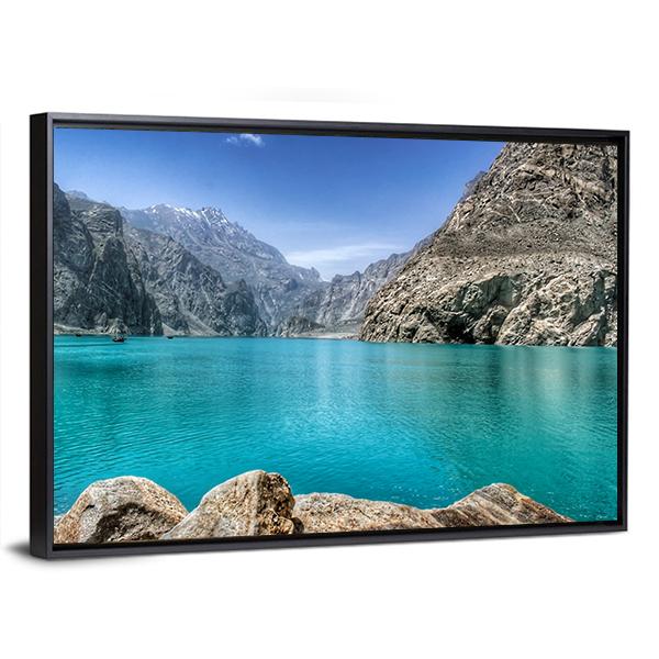 Attabad Lake In Pakistan Canvas Wall Art-3 Horizontal-Gallery Wrap-25" x 16"-Tiaracle