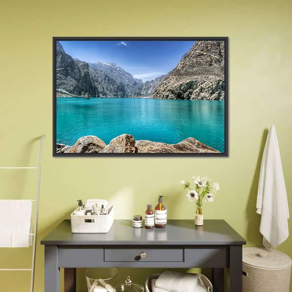 Attabad Lake In Pakistan Canvas Wall Art-3 Horizontal-Gallery Wrap-25" x 16"-Tiaracle