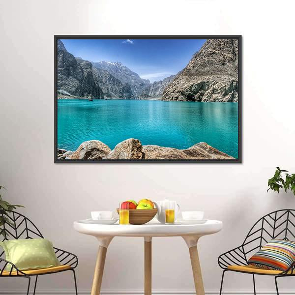 Attabad Lake In Pakistan Canvas Wall Art-3 Horizontal-Gallery Wrap-25" x 16"-Tiaracle