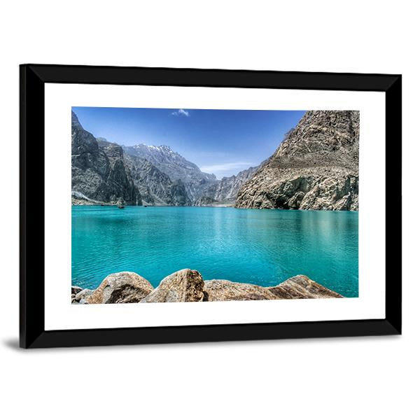 Attabad Lake In Pakistan Canvas Wall Art-3 Horizontal-Gallery Wrap-25" x 16"-Tiaracle