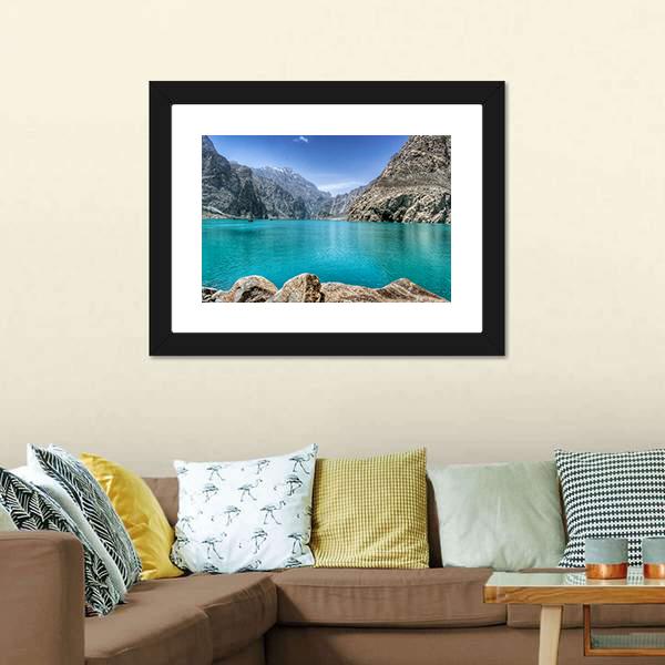 Attabad Lake In Pakistan Canvas Wall Art-3 Horizontal-Gallery Wrap-25" x 16"-Tiaracle