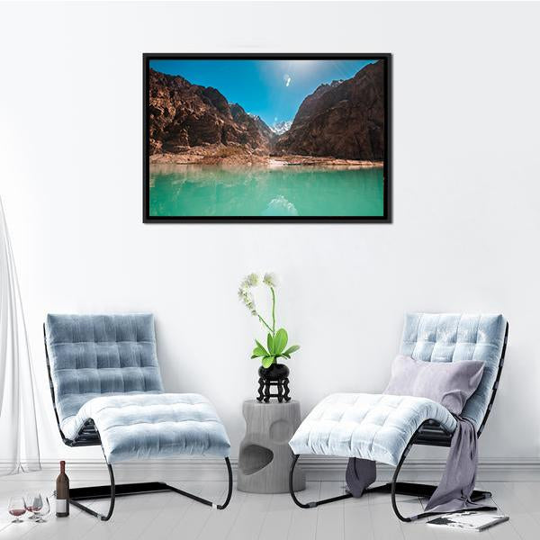 Attabad Lake Pakistan Canvas Wall Art-3 Horizontal-Gallery Wrap-25" x 16"-Tiaracle