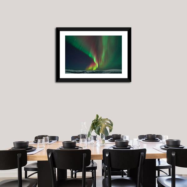 Aurora Borealis & Meteors Canvas Wall Art-3 Horizontal-Gallery Wrap-25" x 16"-Tiaracle