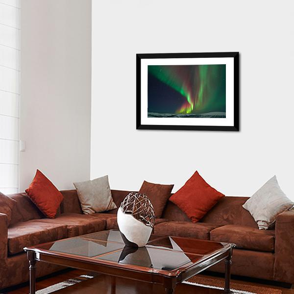 Aurora Borealis & Meteors Canvas Wall Art-3 Horizontal-Gallery Wrap-25" x 16"-Tiaracle