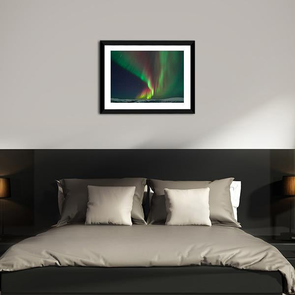 Aurora Borealis & Meteors Canvas Wall Art-3 Horizontal-Gallery Wrap-25" x 16"-Tiaracle