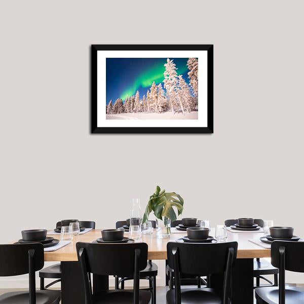Aurora Borealis In Lapland Finland Canvas Wall Art-3 Horizontal-Gallery Wrap-25" x 16"-Tiaracle