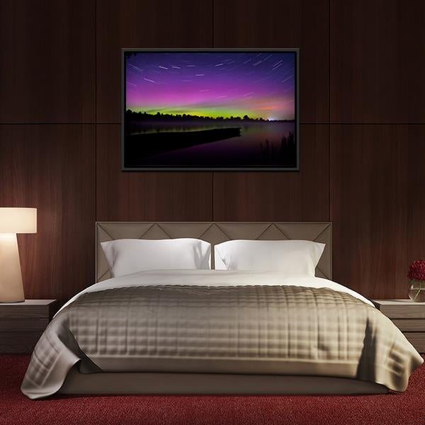 Aurora Borealis Seen From Polish Canvas Wall Art-3 Horizontal-Gallery Wrap-25" x 16"-Tiaracle