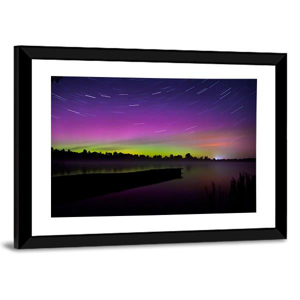 Aurora Borealis Seen From Polish Canvas Wall Art-3 Horizontal-Gallery Wrap-25" x 16"-Tiaracle