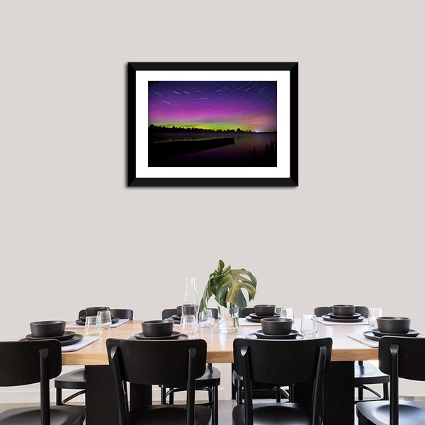 Aurora Borealis Seen From Polish Canvas Wall Art-3 Horizontal-Gallery Wrap-25" x 16"-Tiaracle