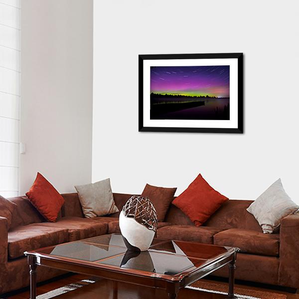 Aurora Borealis Seen From Polish Canvas Wall Art-3 Horizontal-Gallery Wrap-25" x 16"-Tiaracle